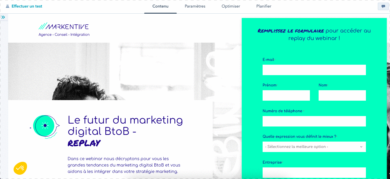 ABtesting landing page
