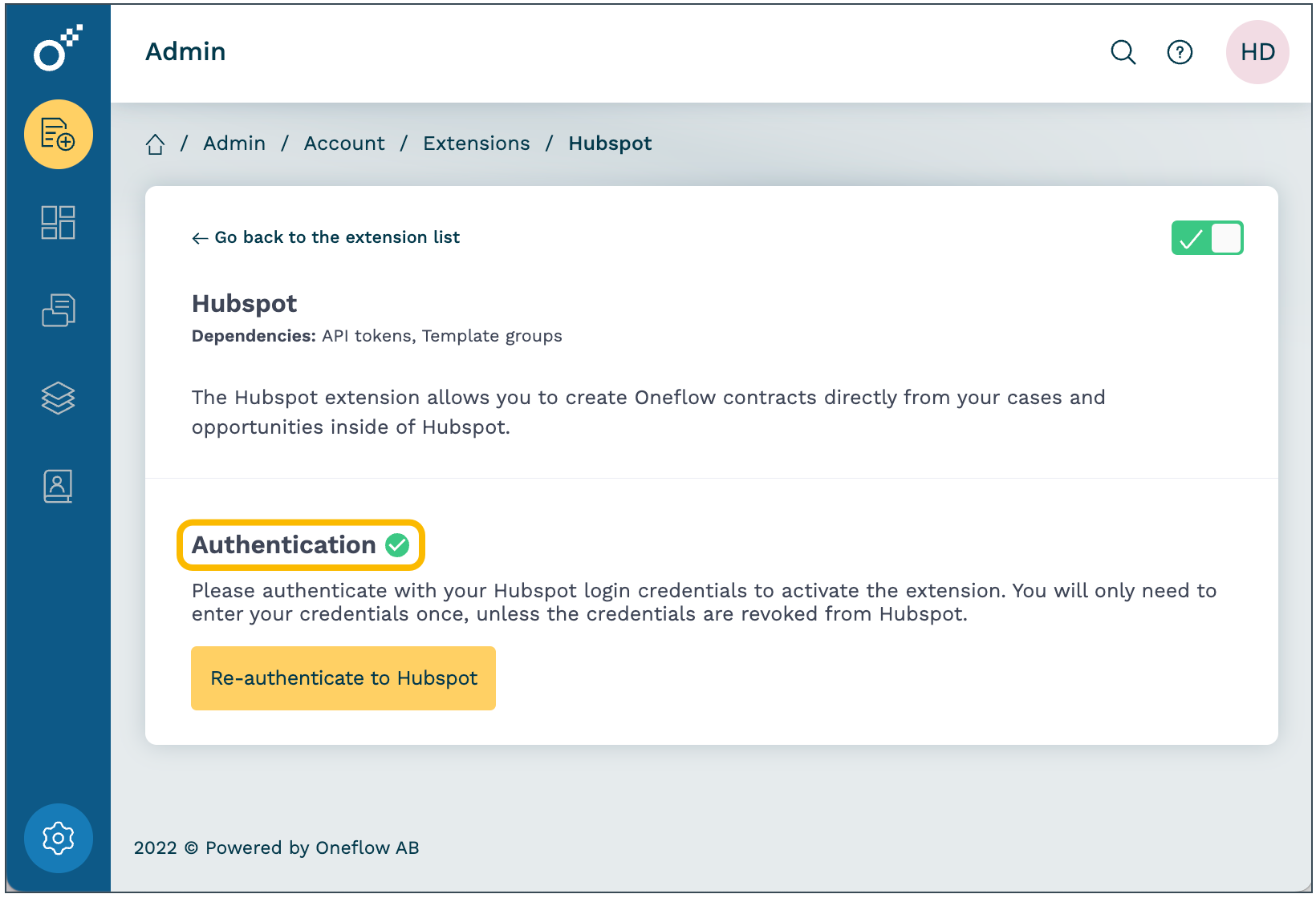 integration active hubspot oneflow