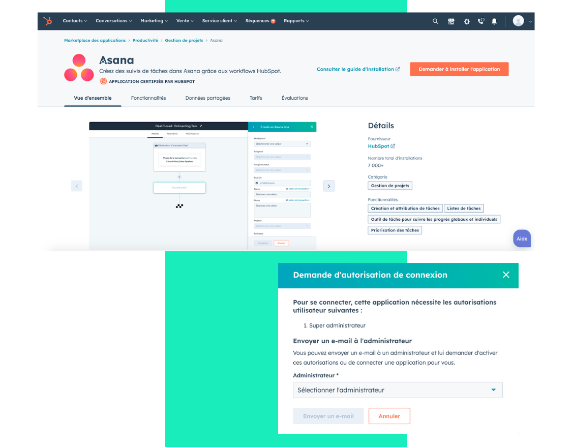 asana installation hubspot