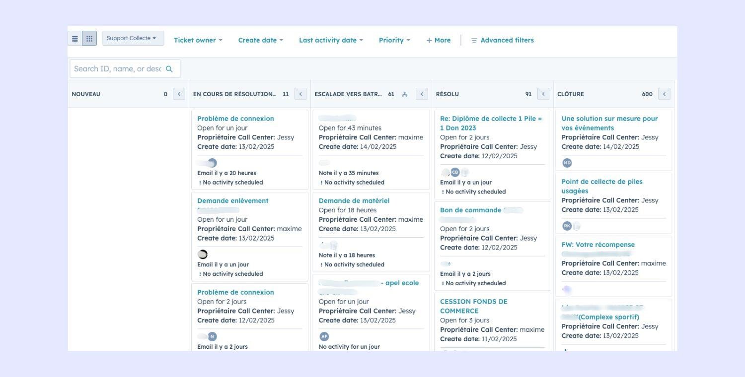 pipeline support collecte