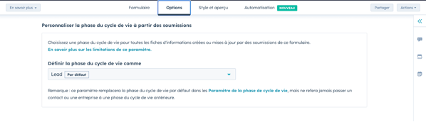 cycle de vie formulaire hubspot