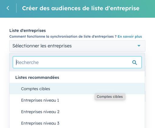 créer liste linkedin sur hubspot pour stratégie abm