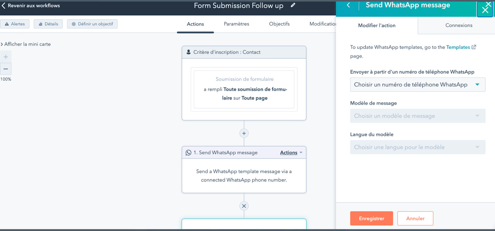workflow hubspot message whatsapp