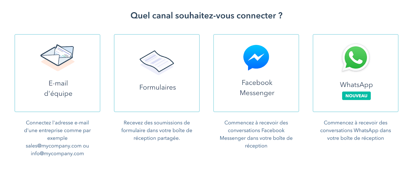 intégration canaux de communication sur hubspot