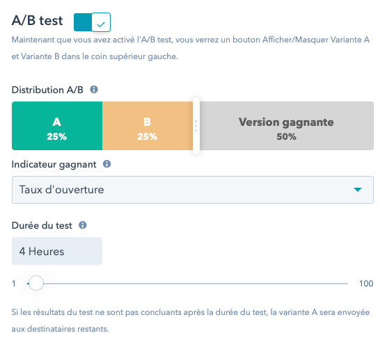 avec l’AB Testing testez certains éléments de votre campagne