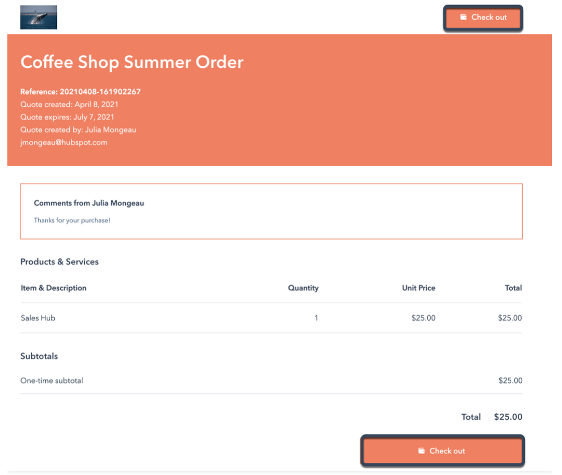 Ecran de paiement Stripe pour HubSpot