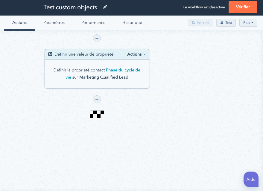 CreationRecordsObjetPersonnaliseWorkflow