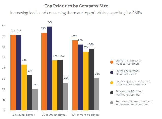 Top priorities by company size