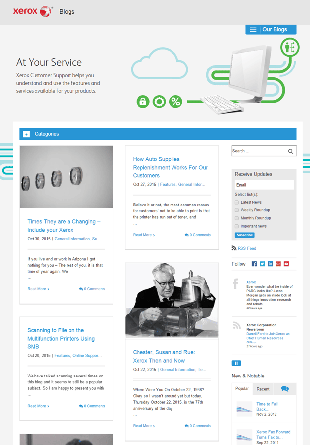Xerox propose un blog pour aider ses clients