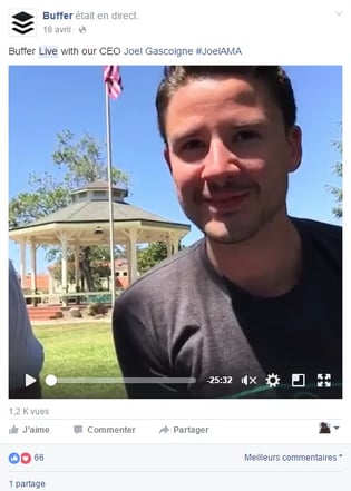 Buffer se sert de Facebook Live pour dialoguer avec son CEO