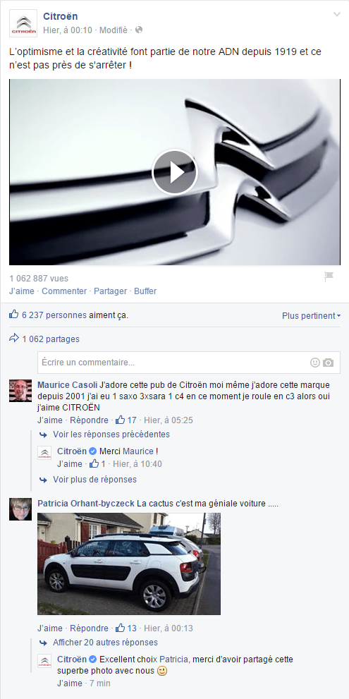 Facebook : des avis et commentaires clients constructifs