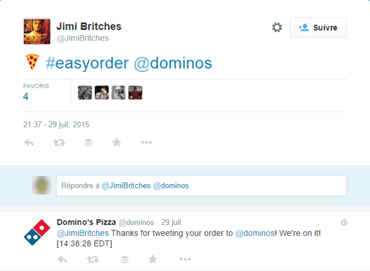 Domino's Pizza easy order