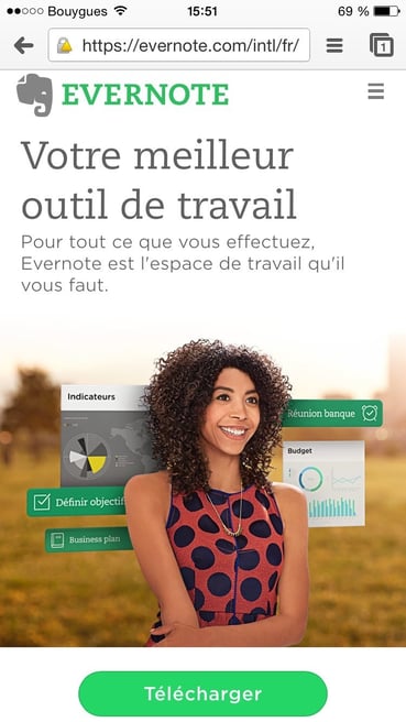 Une landing page optimisée pour mobile