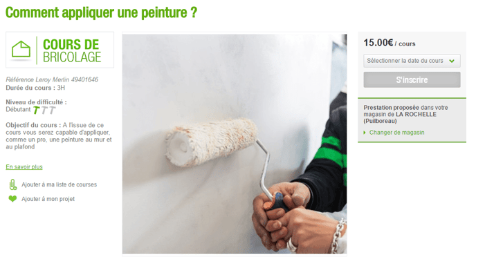 Lead Nurturing : Leroy Merlin propose des cours directement en magasin