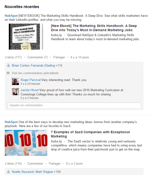 Brand Content : Hubspot diffuse ses meilleurs contenus sur Linkedin