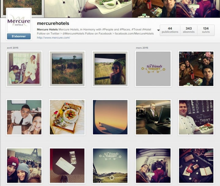 Le compte Instagram de Mercure, en anglais