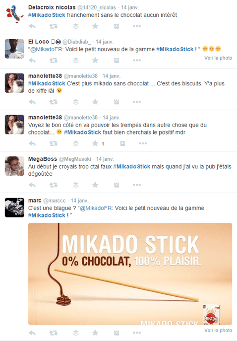Les tweets avec le hashtag #MikadoStick