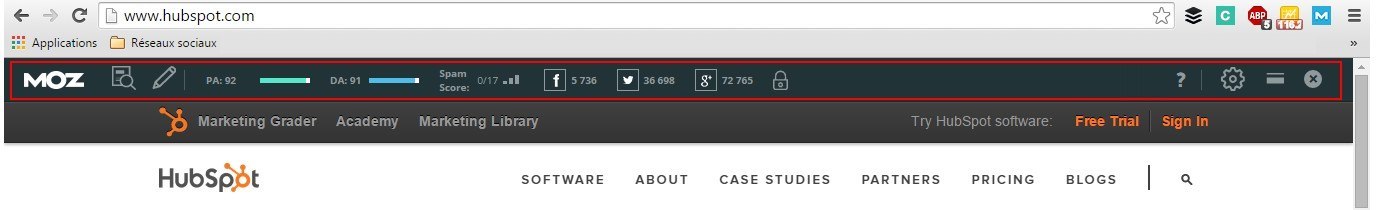 Inbound Marketing : l'extension Chrome Mozbar pour suivre le référencement