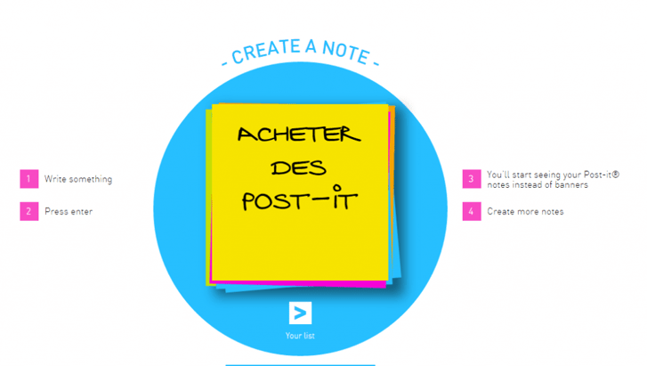 Post-It : une opération digitale innovante pour remplacer les bannières web
