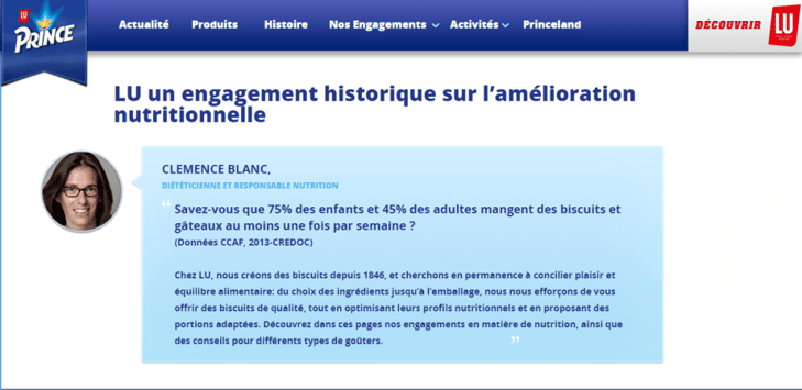 Les engagements nutritionnels Prince de Lu