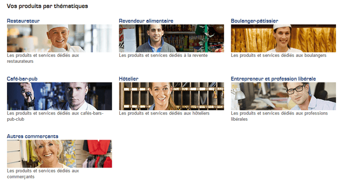 Ecommerce B2B: Metro propose aussi les univers en page d'accueil