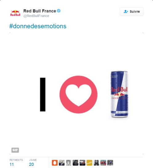 Redbull propose un jeu populaire pour réagir aux emojis Facebook
