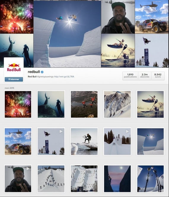 Redbull diffuse en direct ses événements