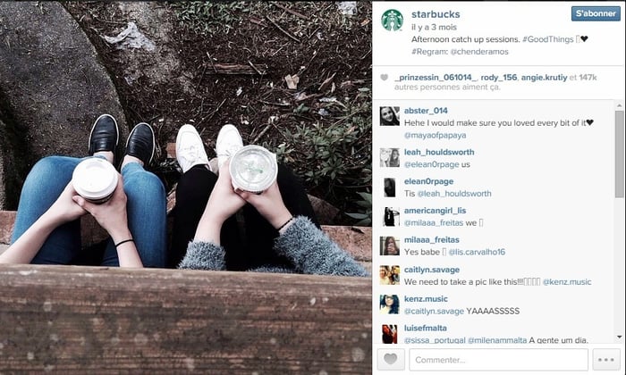 Starbucks partage les images de ses abonnés