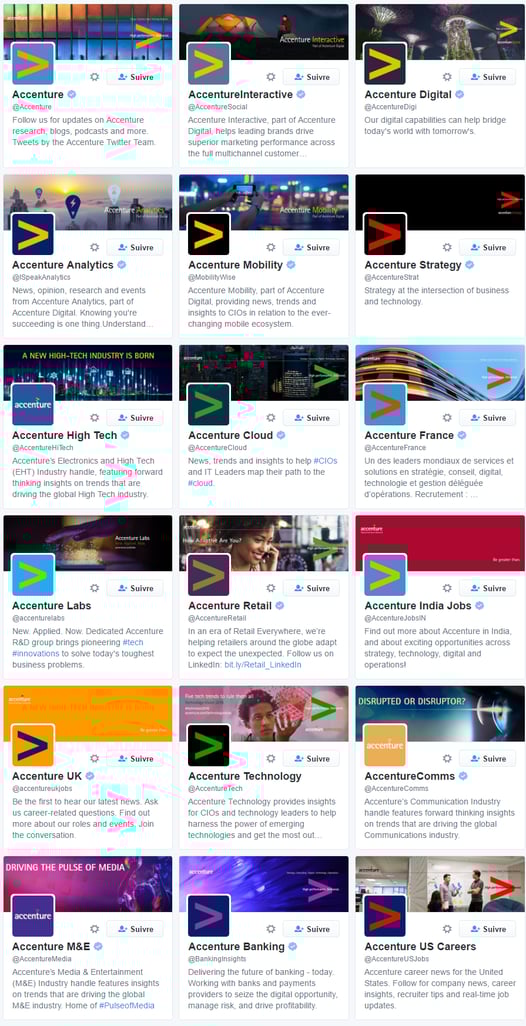 Accenture : une segmentation sur Twitter