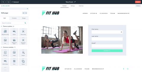 création landing page hubspot
