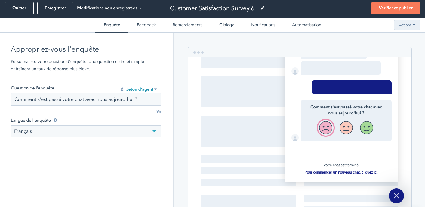 avis client suite à chat service hub 
