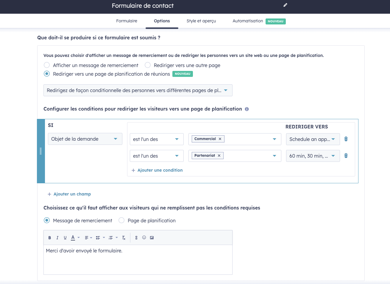 Personnalisation du suivi suite à une soumission de formulaire - news inbound 2023