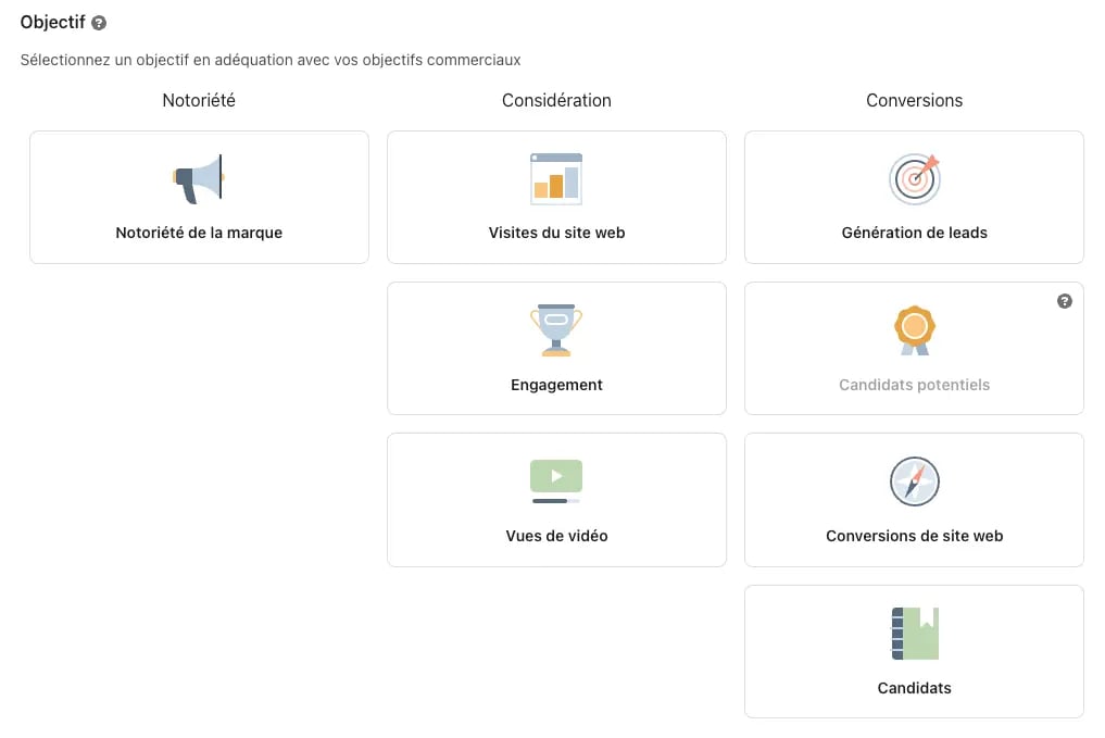 Objectifs de campagne Linkedin