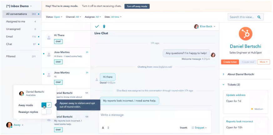 Statut actif sur Conversations
