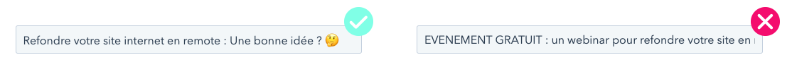 mots à proscrire de vos objets et preview text