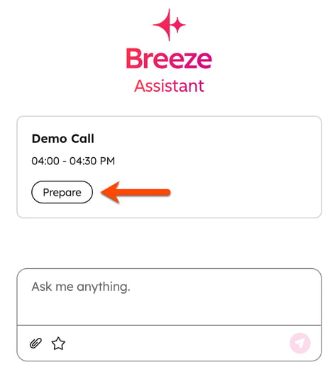Breeze Assistant dans HubSpot : l'assistant prépare un rendez-vous à partir du contexte CRM