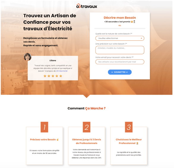 lead generation Hubspot ootravaux