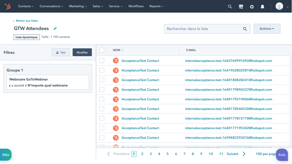 liste participants webinar gotowebinar sur hubspot